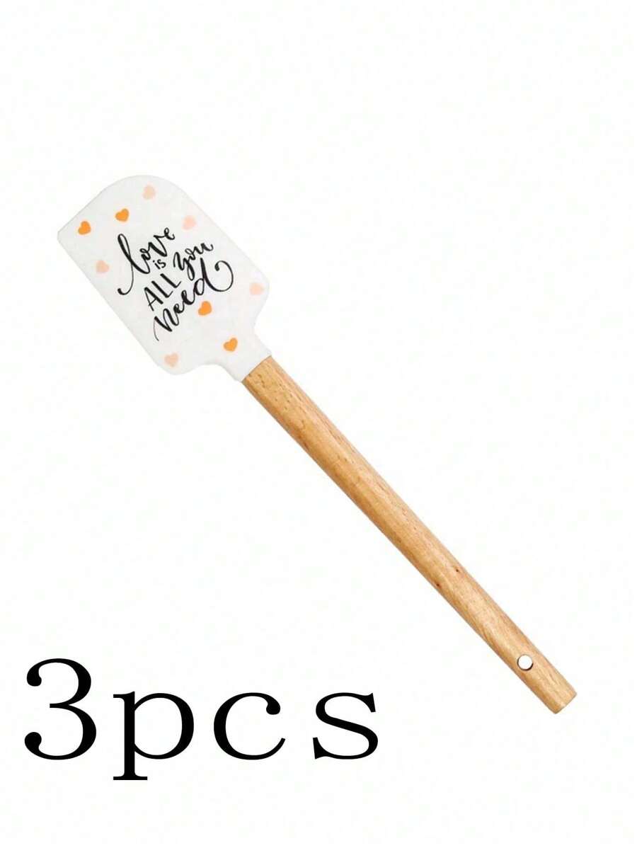 SHEIN ملعقة خلط سيليكون خشب مقاومة للحرارة