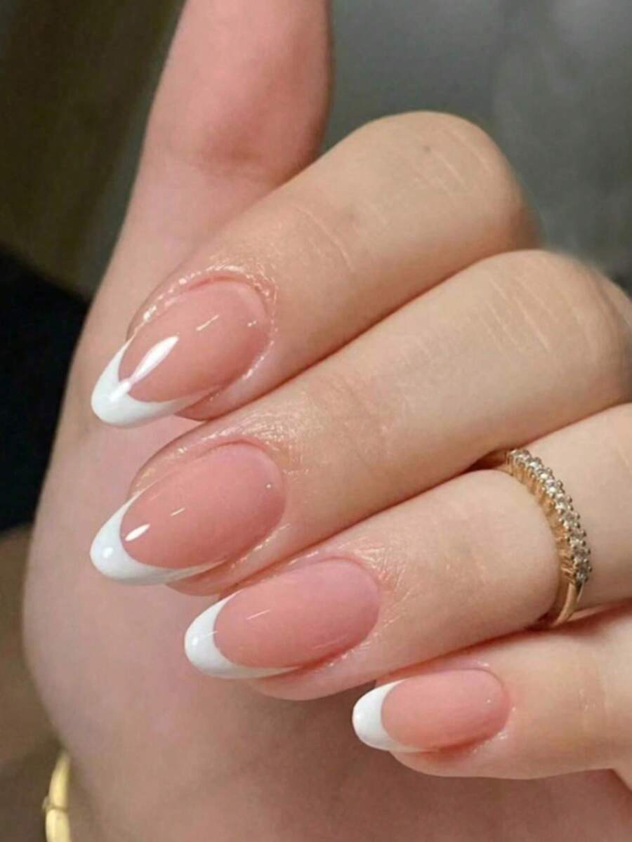 SHEIN qihangxin أظافر صناعية 10 قطع بأشكال لوزية وبيضاوية ومربعة مع أدوات مانيكير