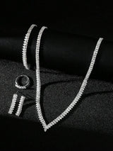 SHEIN طقم مجوهرات 4 قطع بزركونيا سكوبيك