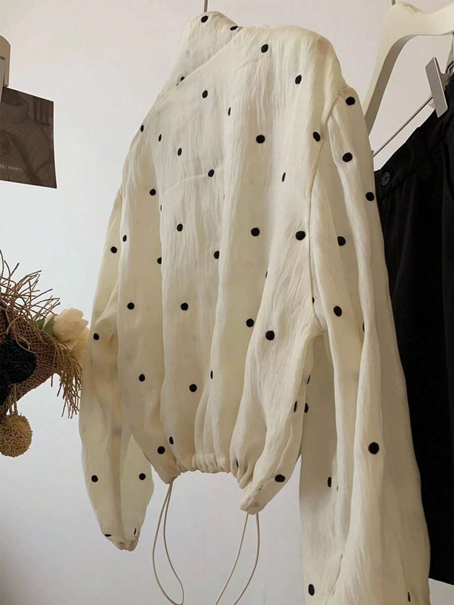 SHEIN Franclia جاكيت نسائي خفيف بنقشة نقاط بسحاب