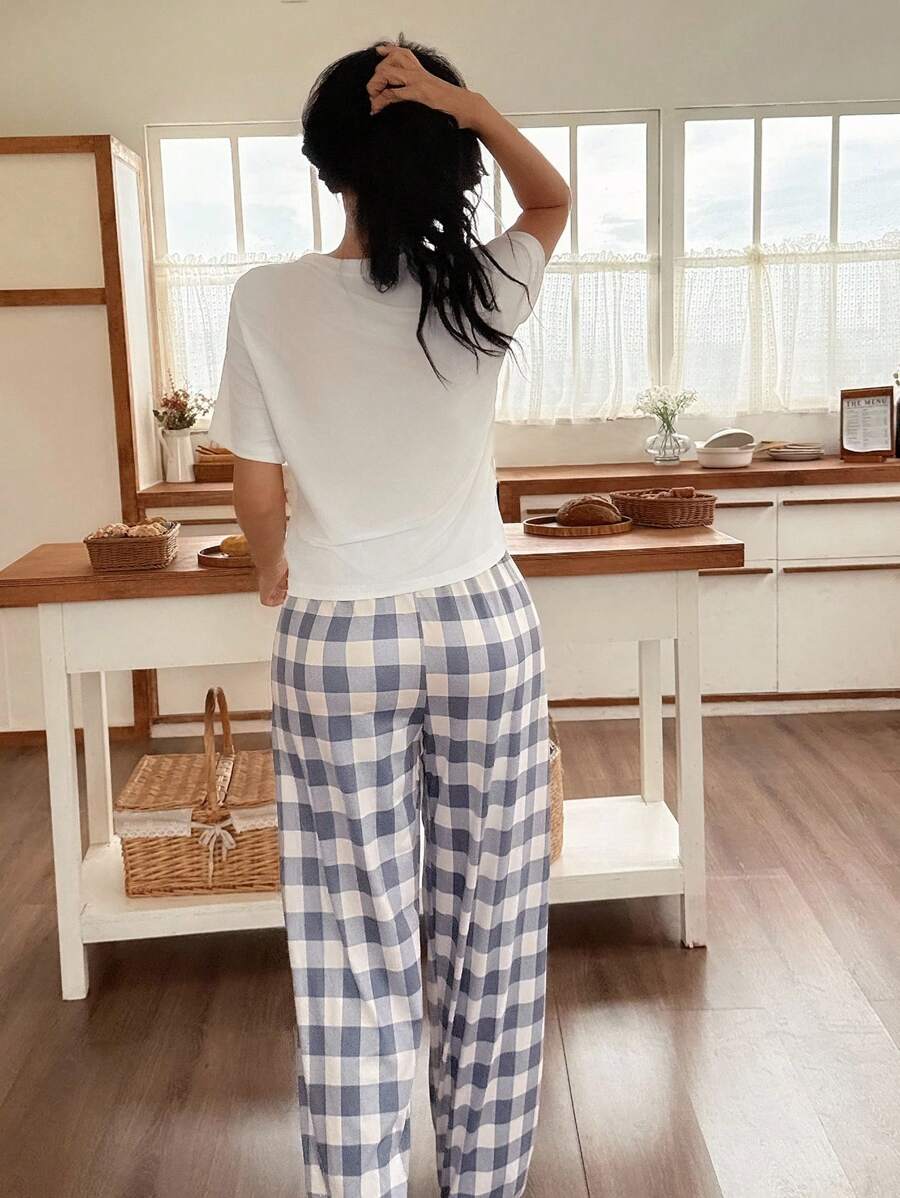 SHEIN Dream Adore مجموعة بيجامات مريحة 2 قطعة
