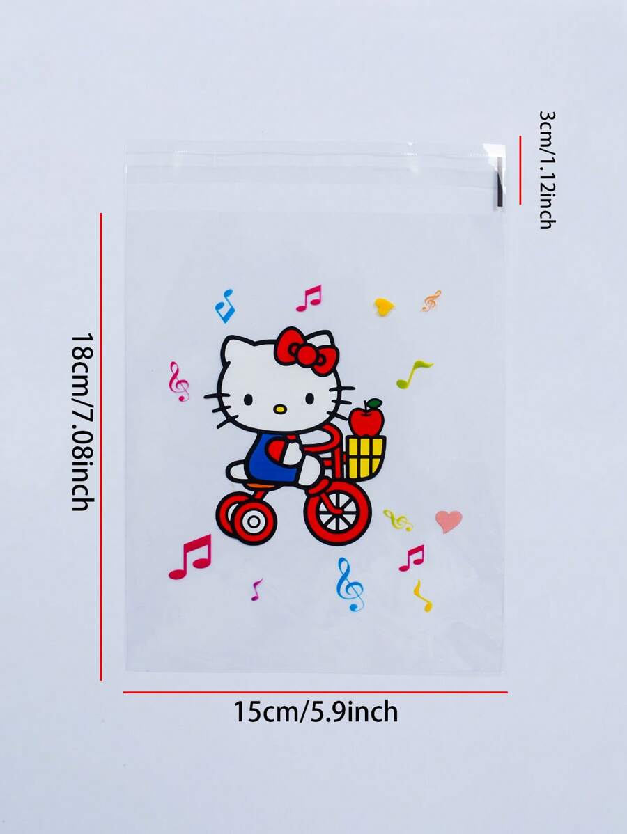 SHEIN Sanrio  كيس تغليف خبز هيلو كيتي ذاتي اللصق للمدرسة والأطعمة