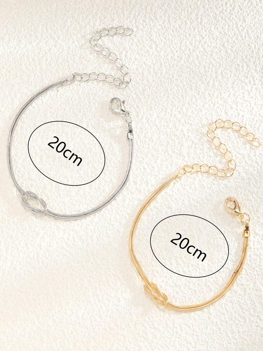 SHEIN طقم 2 أساور بتصميم عقدة بسيطة