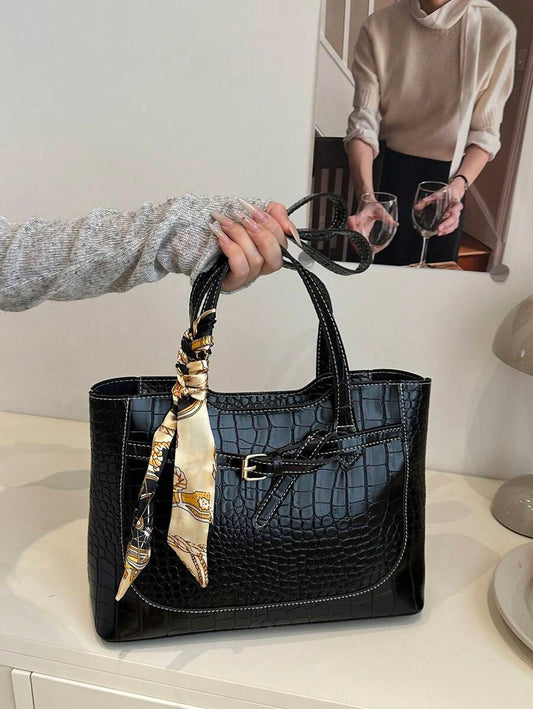 SHEIN حقيبة كتف سوداء عالية الجودة