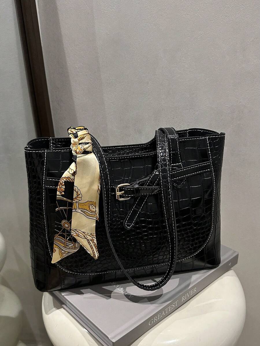 SHEIN حقيبة كتف سوداء عالية الجودة