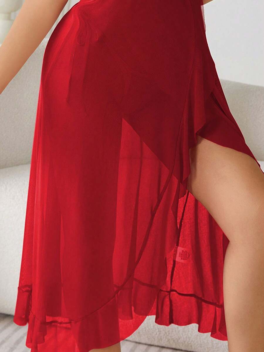 SHEIN SOFUSEN  قميص نوم بدون أكمام مع تنورة مريحة وأنيقة