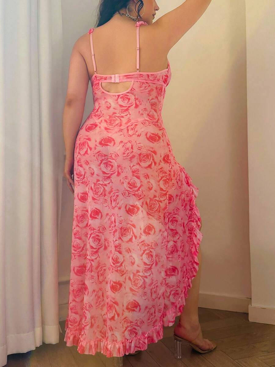 SHEIN ثوب نوم وردي بشق عالي