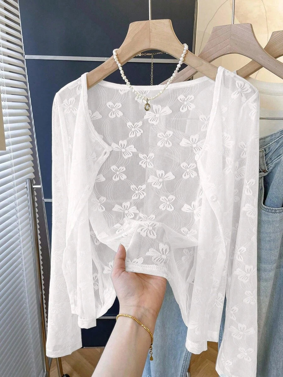 SHEIN جاكيت نسائي خفيف بنقشة فراشة