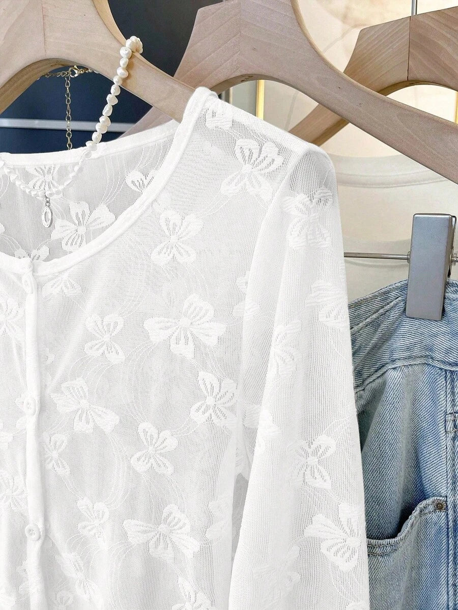 SHEIN جاكيت نسائي خفيف بنقشة فراشة