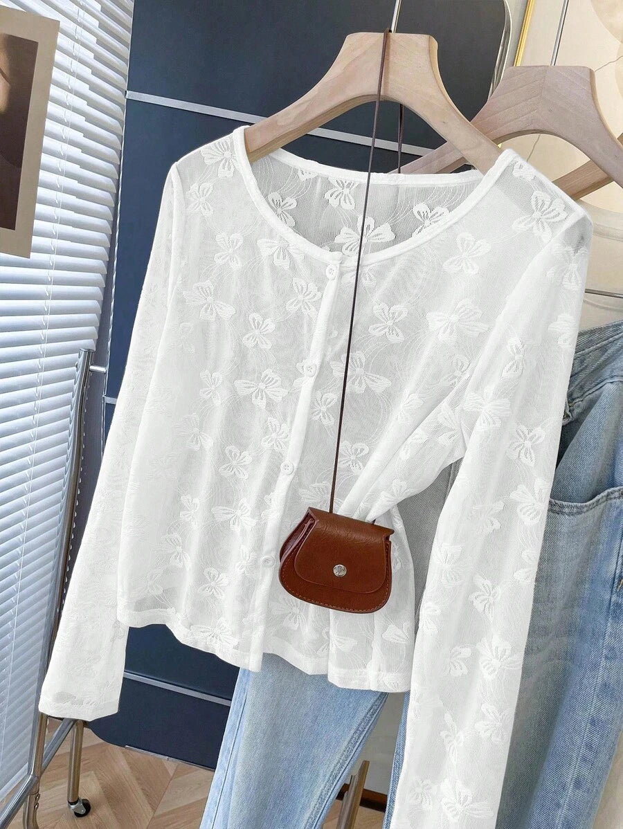 SHEIN جاكيت نسائي خفيف بنقشة فراشة