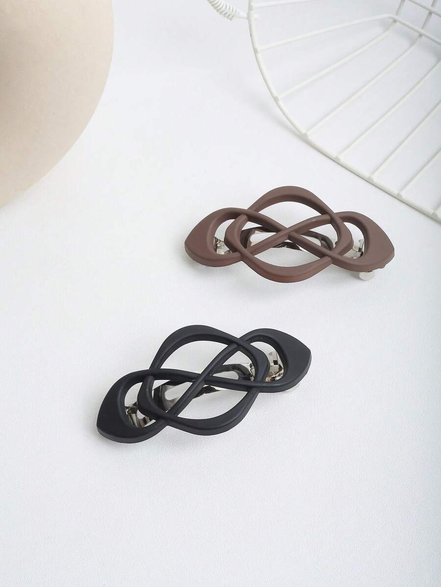 SHEIN مشابك شعر مطفية أحادية اللون بطراز رجعي