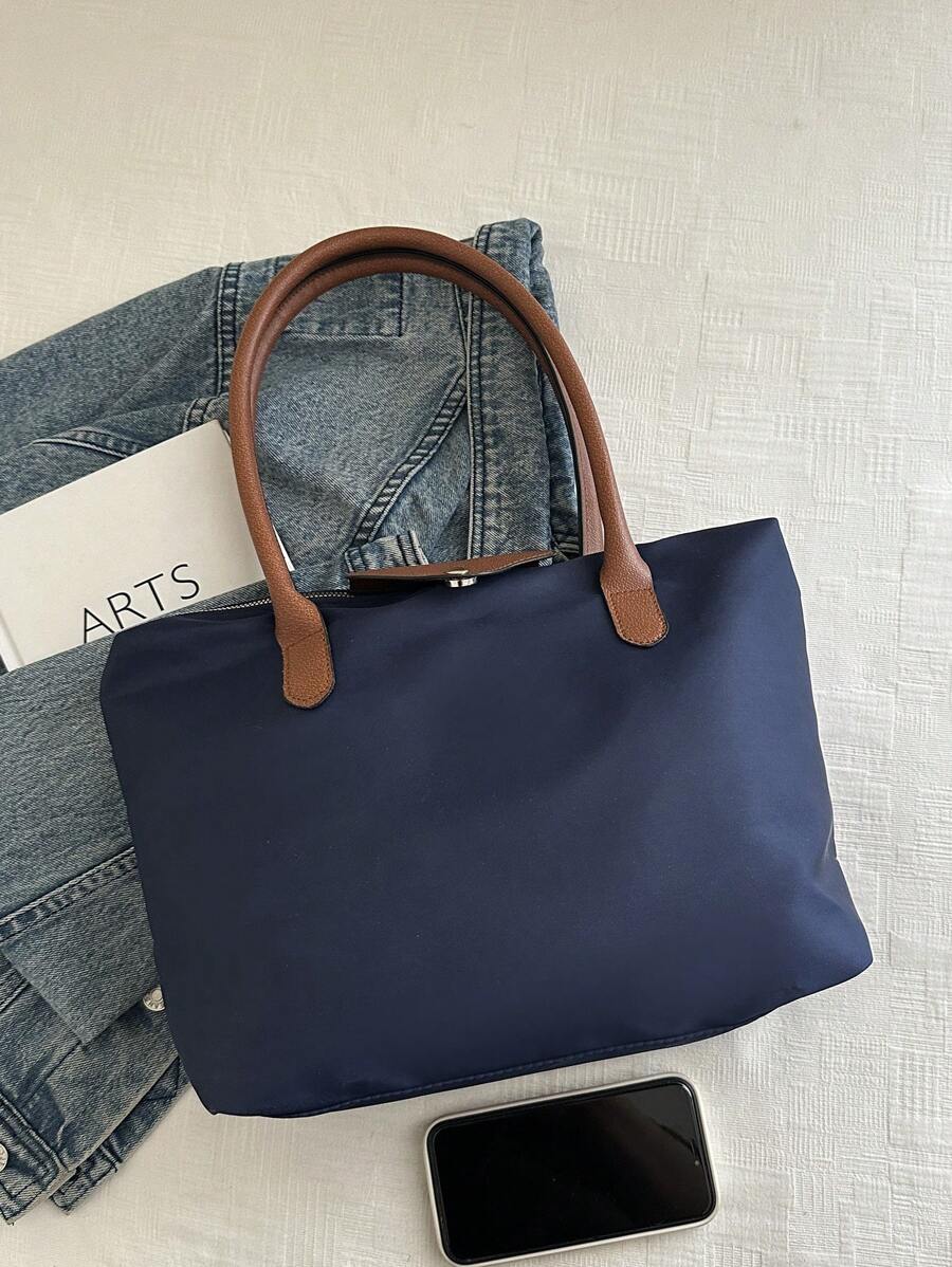 SHEIN حقيبة كتف كبيرة بلون أزرق