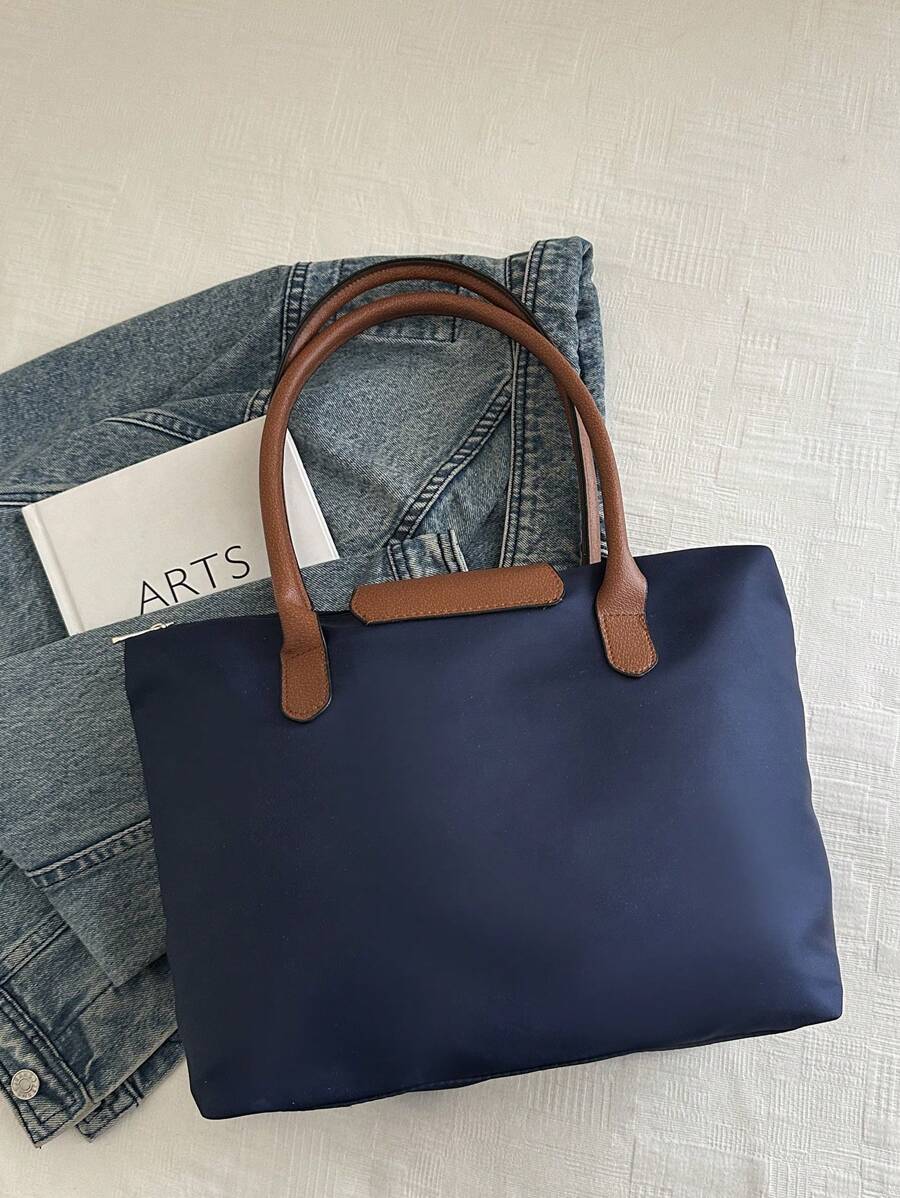 SHEIN حقيبة كتف كبيرة بلون أزرق