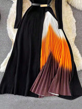 SHEIN INAWLY فستان اسود طويل الأكمام وحزام أنيق