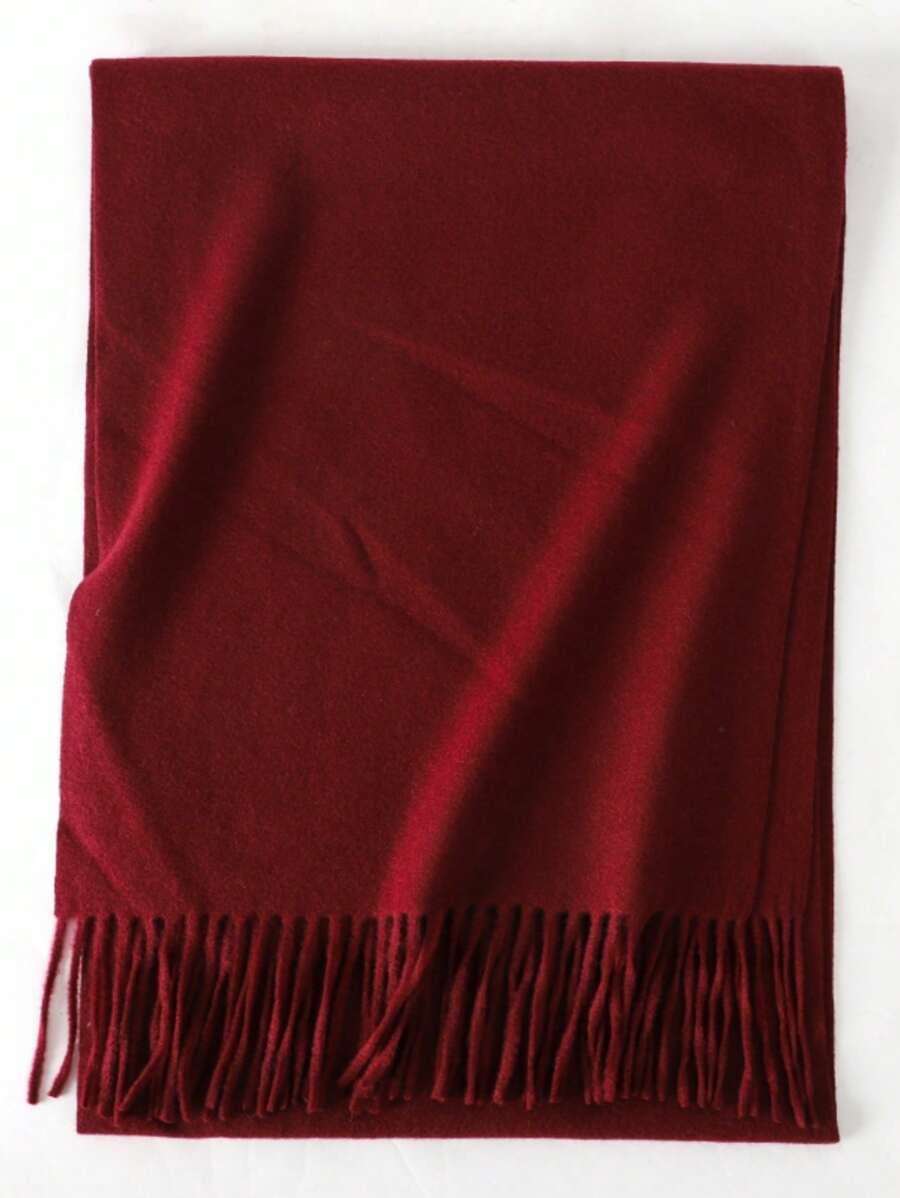 SHEIN وشاح صوف صناعي دافئ ومقاوم للرياح