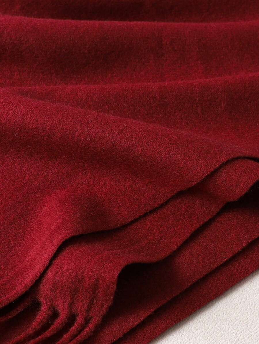 SHEIN وشاح صوف صناعي دافئ ومقاوم للرياح