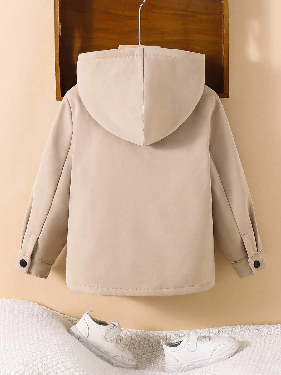 SHEIN معطف أولادي مبطن بالفليس مع رباط