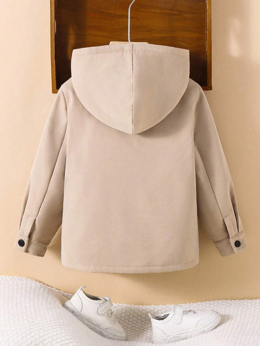 SHEIN معطف أولادي مبطن بالفليس مع رباط