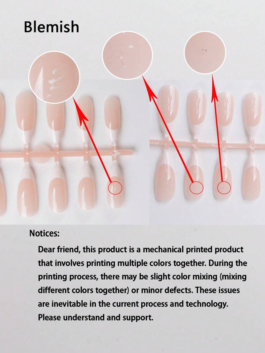 SHEIN أظافر 240 قطعة بشكل لوز صناعي بسيط مع نقوش جرافيكية