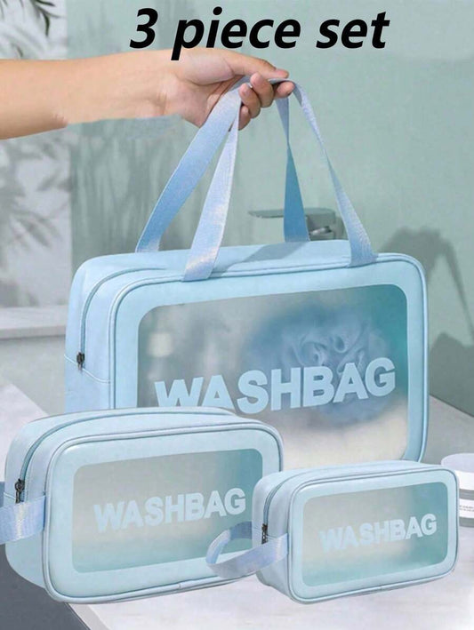 SHEIN مجموعة حقائب مكياج سفرية مقاومة للماء للتخزين والتنظيم