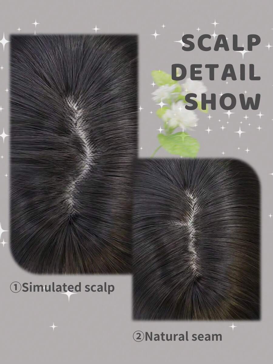 SHEIN باروكة شعر مستعار أسود طويل مستقيم 20 بوصة مع غرة