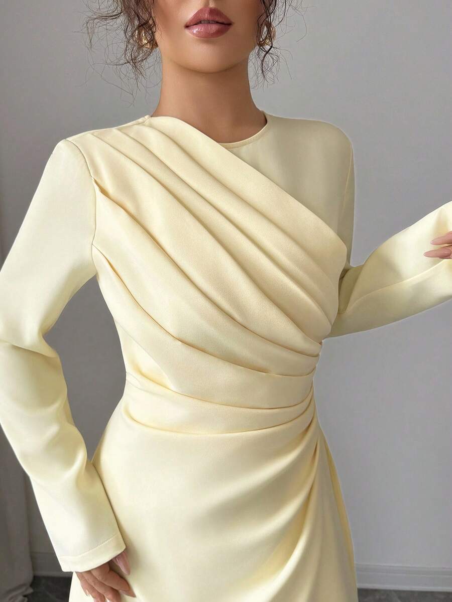 SHEIN Elenzga فستان ماكسي أنيق بأكمام طويلة
