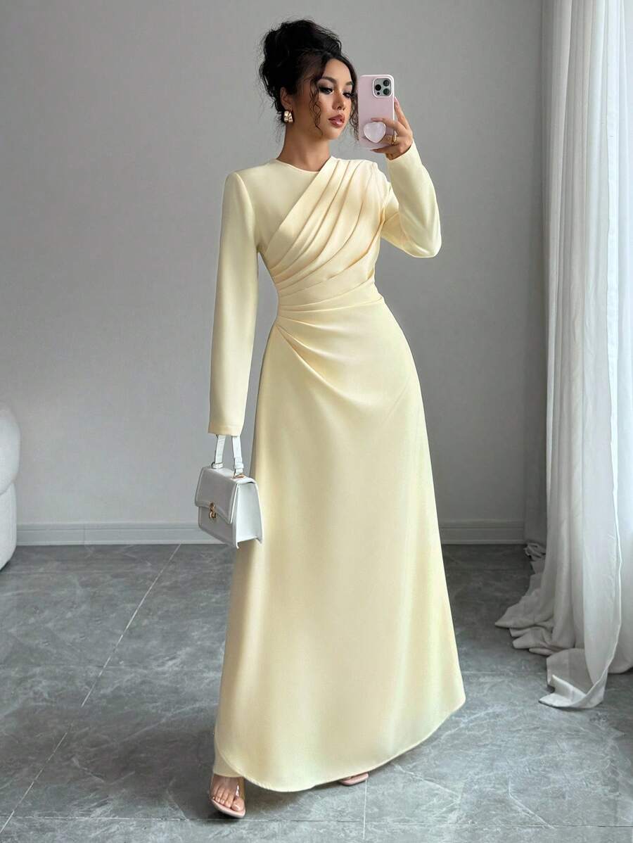 SHEIN Elenzga فستان ماكسي أنيق بأكمام طويلة