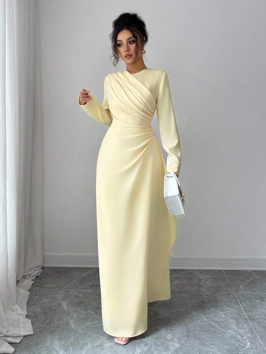 SHEIN Elenzga فستان ماكسي أنيق بأكمام طويلة
