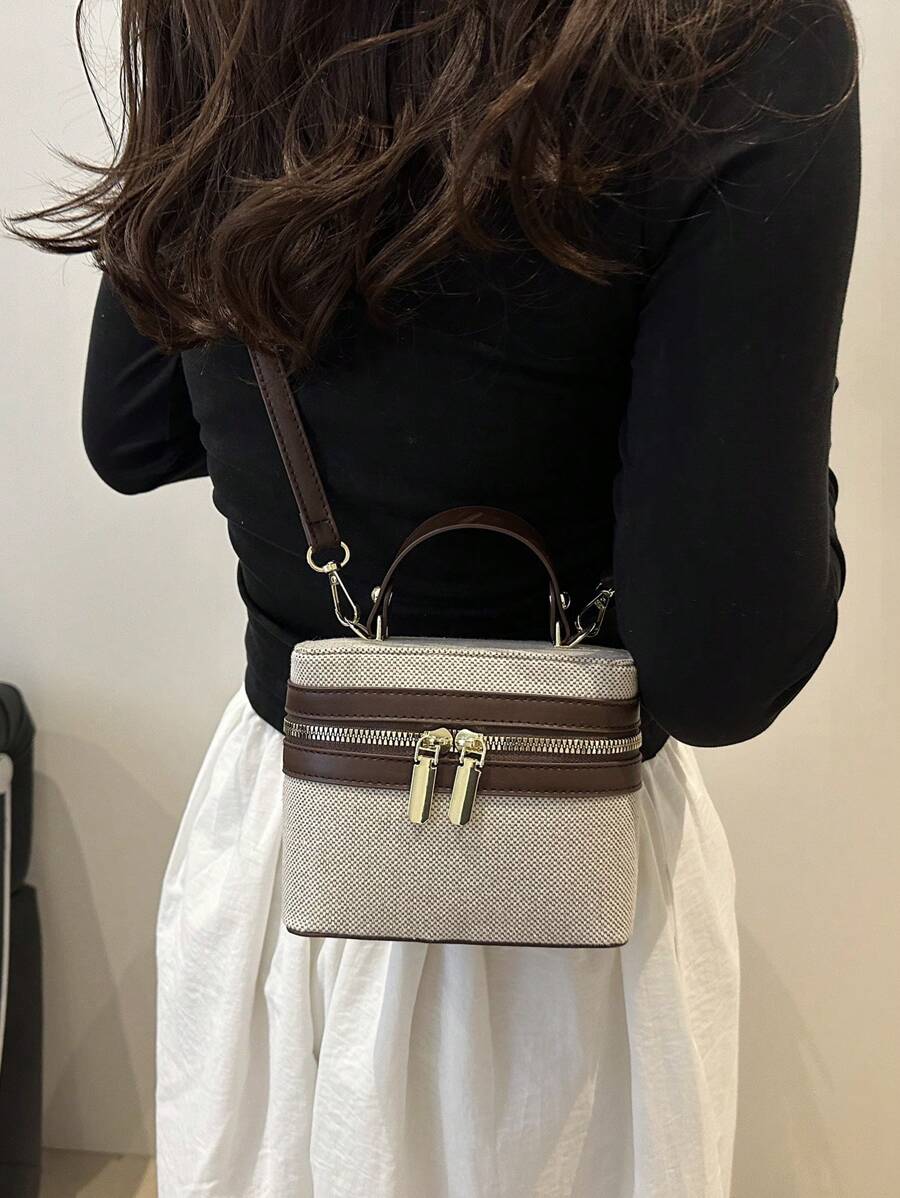 SHEIN حقيبة يد صغيرة بلوك لوني عتيق