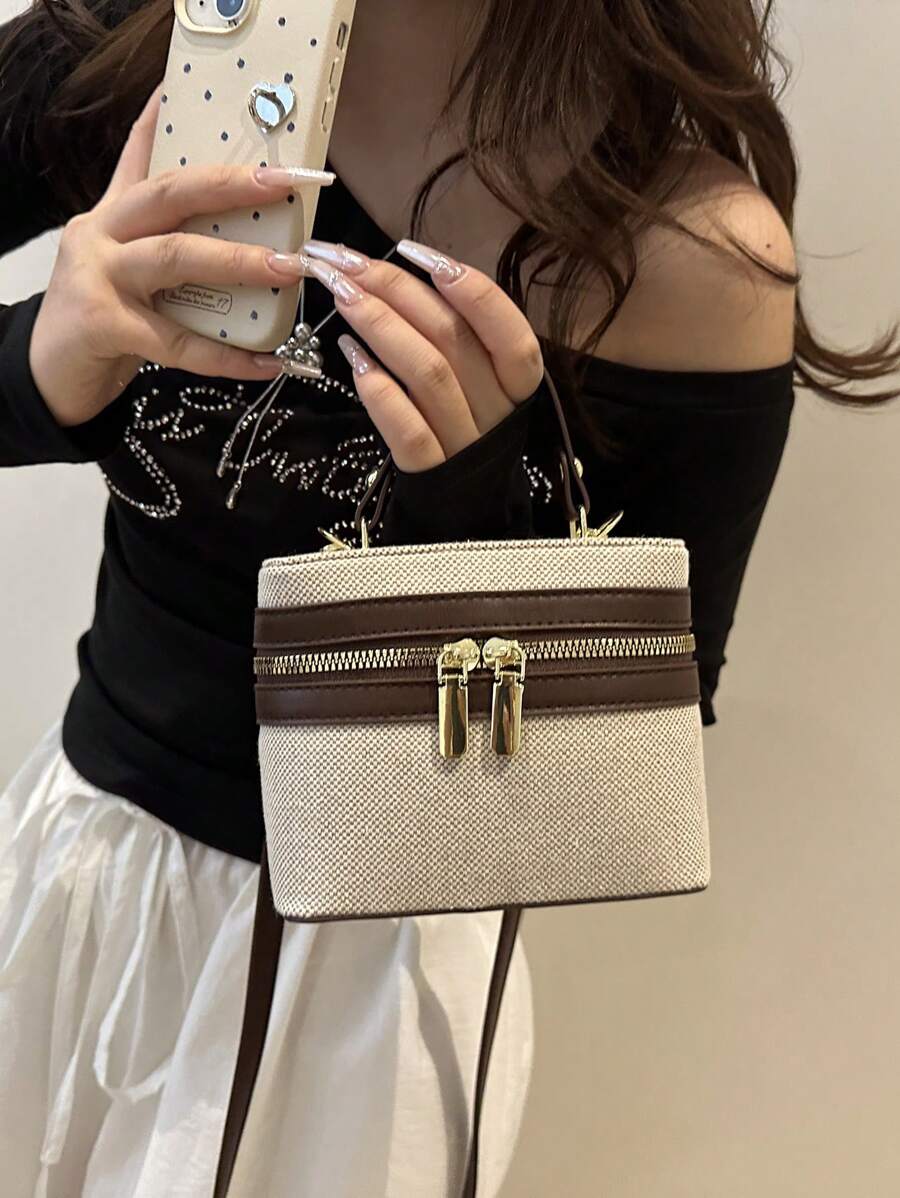 SHEIN حقيبة يد صغيرة بلوك لوني عتيق