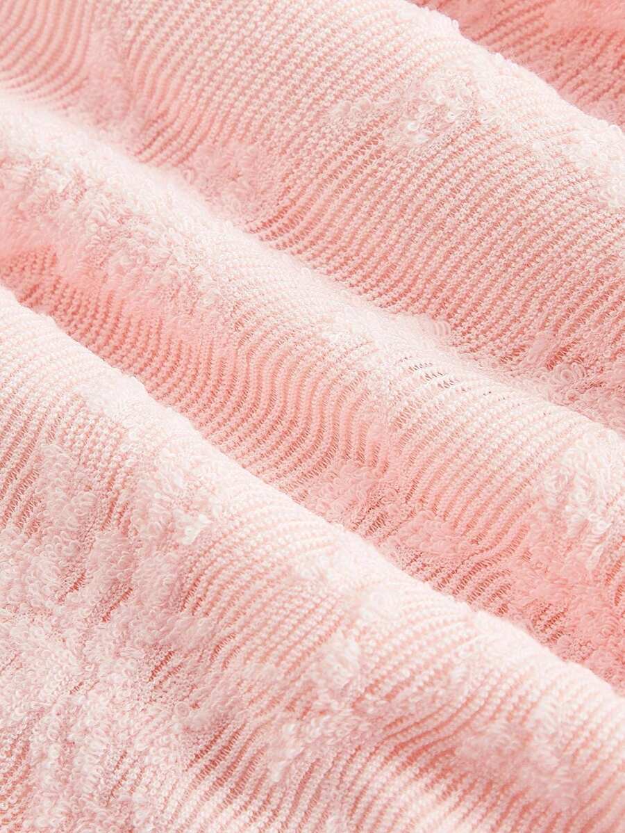 SHEIN MOD فستان ماكسي وردي بأكتاف مكشوفة  من الدانتيل للمقاسات الكبيرة