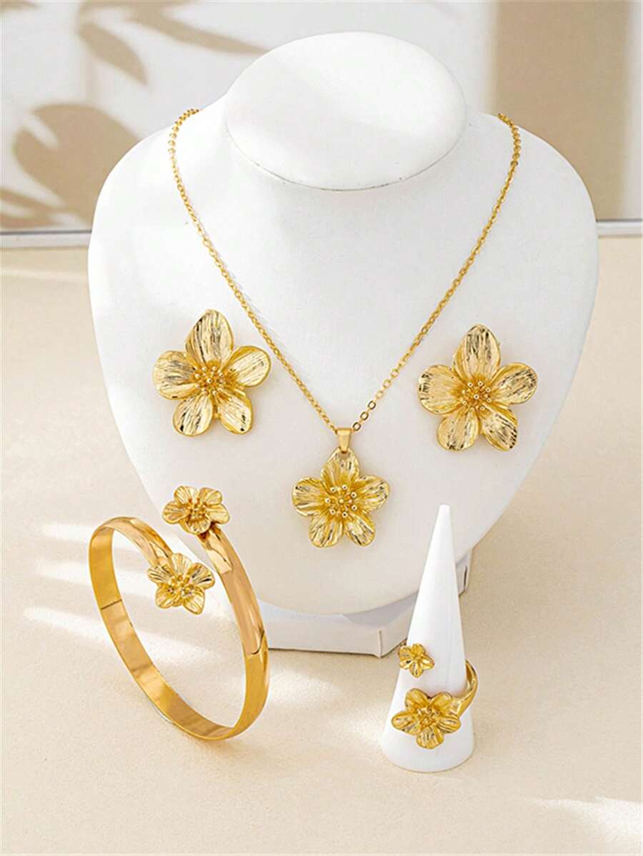 SHEIN طقم مجوهرات معدني 5 قطع