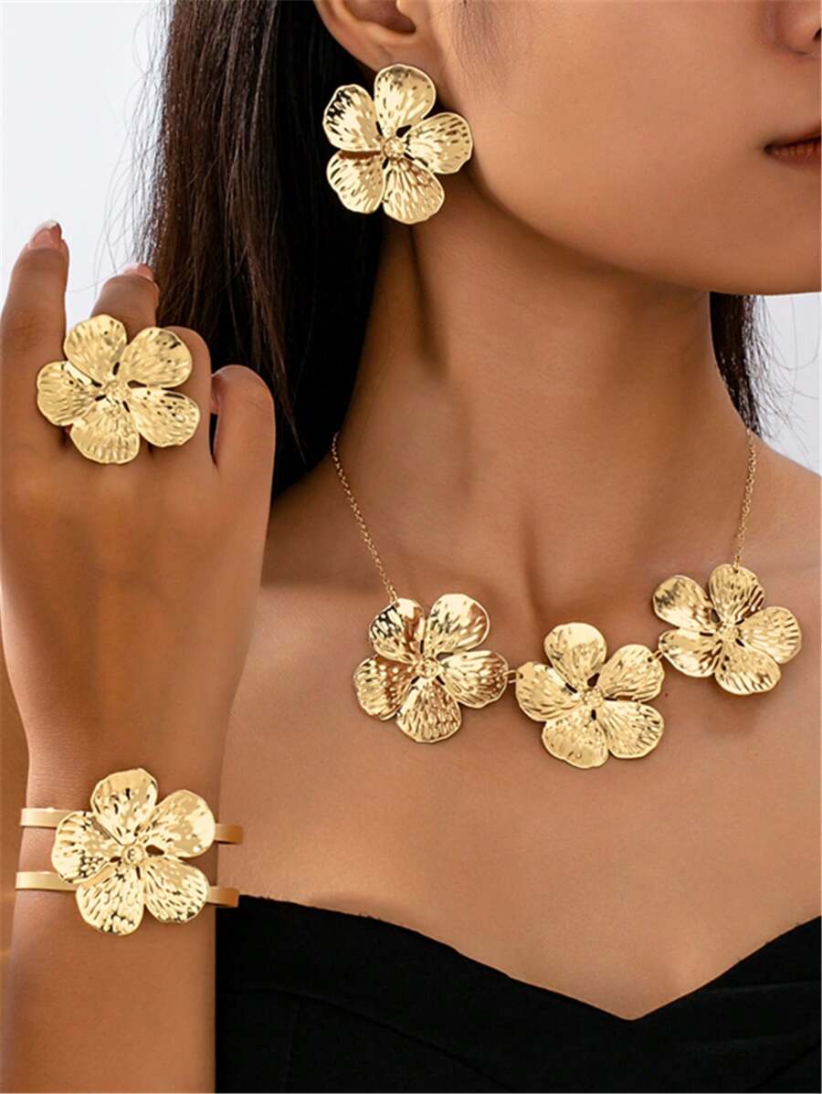 SHEIN طقم مجوهرات معدني 5 قطع