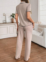 SHEIN Doze Lane بيجاما 2 قطعة صيفية من كتان خفيف