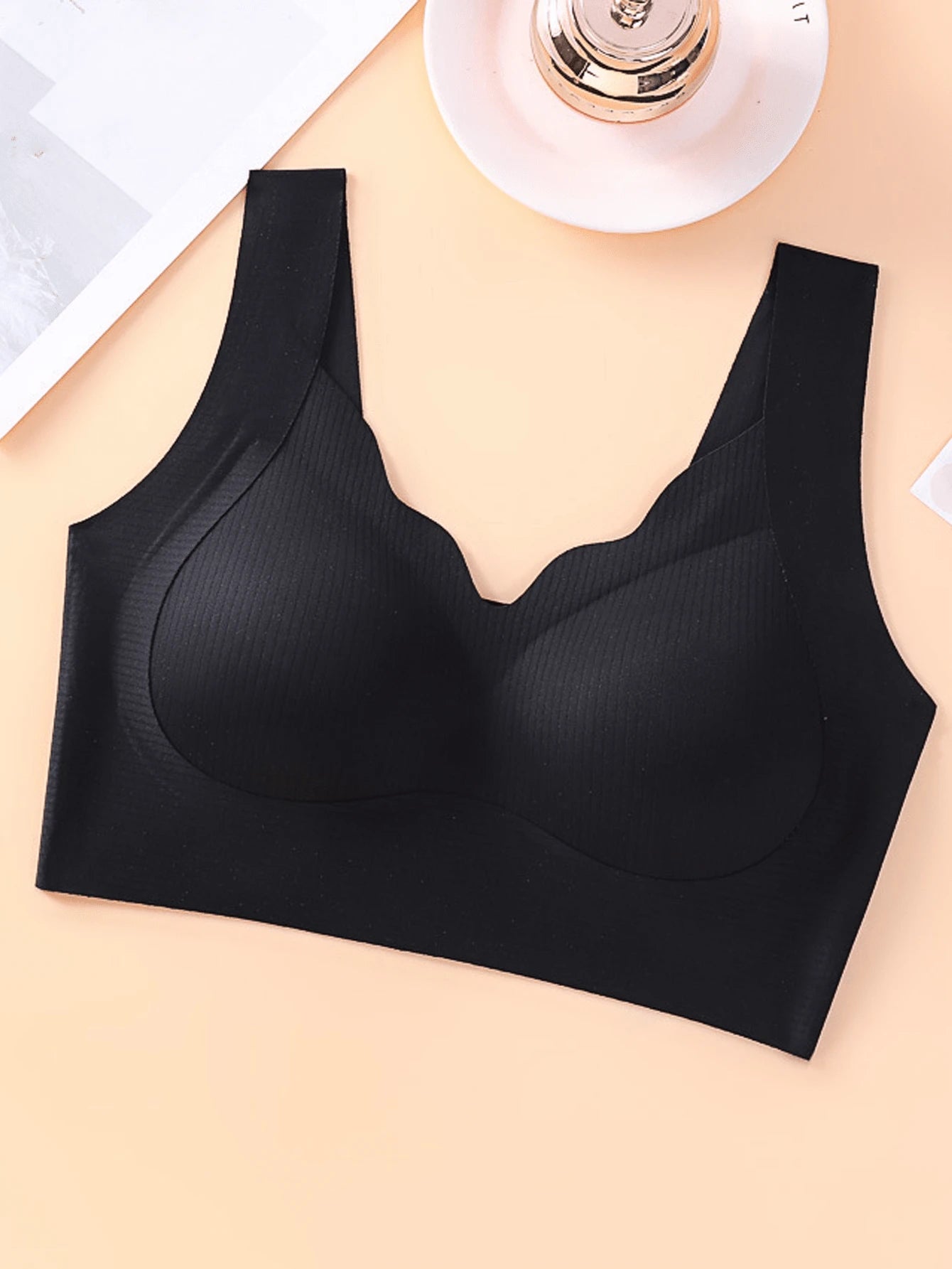 SHEIN طقم 4 قطع ملابس داخلية نسائية مريحة بألوان سادة
