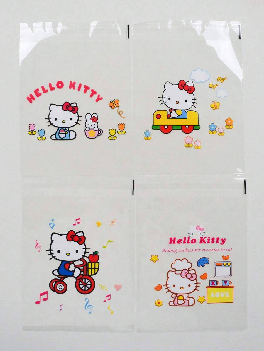 SHEIN Sanrio  كيس تغليف خبز هيلو كيتي ذاتي اللصق للمدرسة والأطعمة