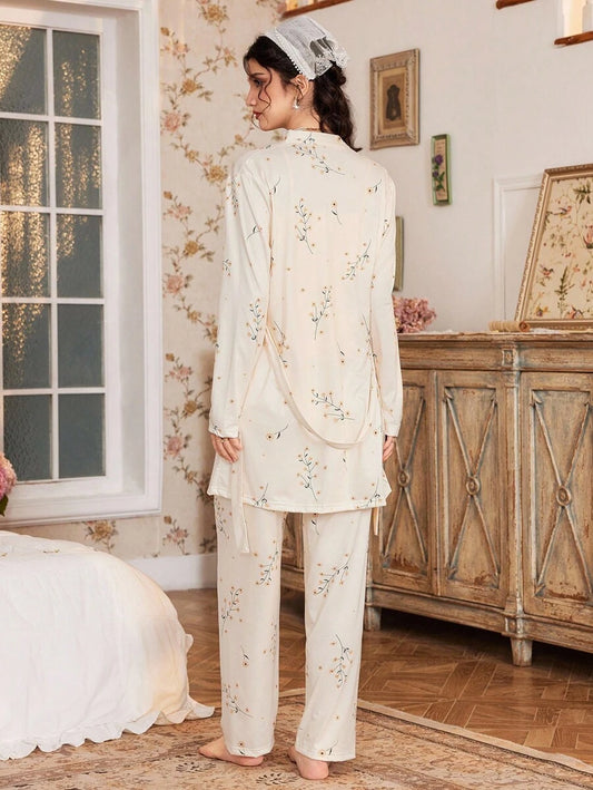 SHEIN CottageSlumber طقم نوم نسائي 3 قطع بزهور صغيرة