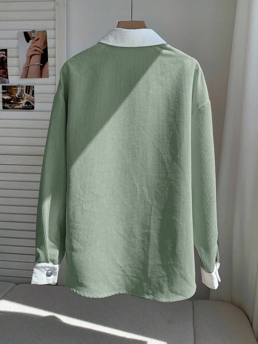 SHEIN Comfortcana جاكيت نسائي خفيف بأكمام طويلة وتطريز حصان