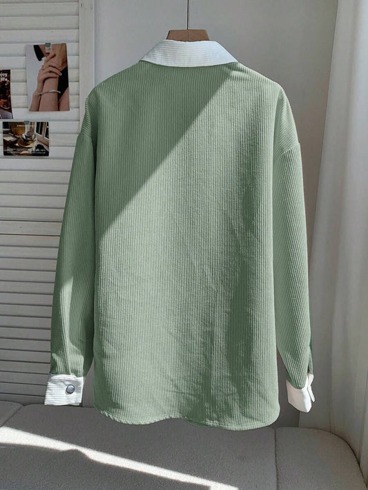 SHEIN Comfortcana جاكيت نسائي خفيف بأكمام طويلة وتطريز حصان