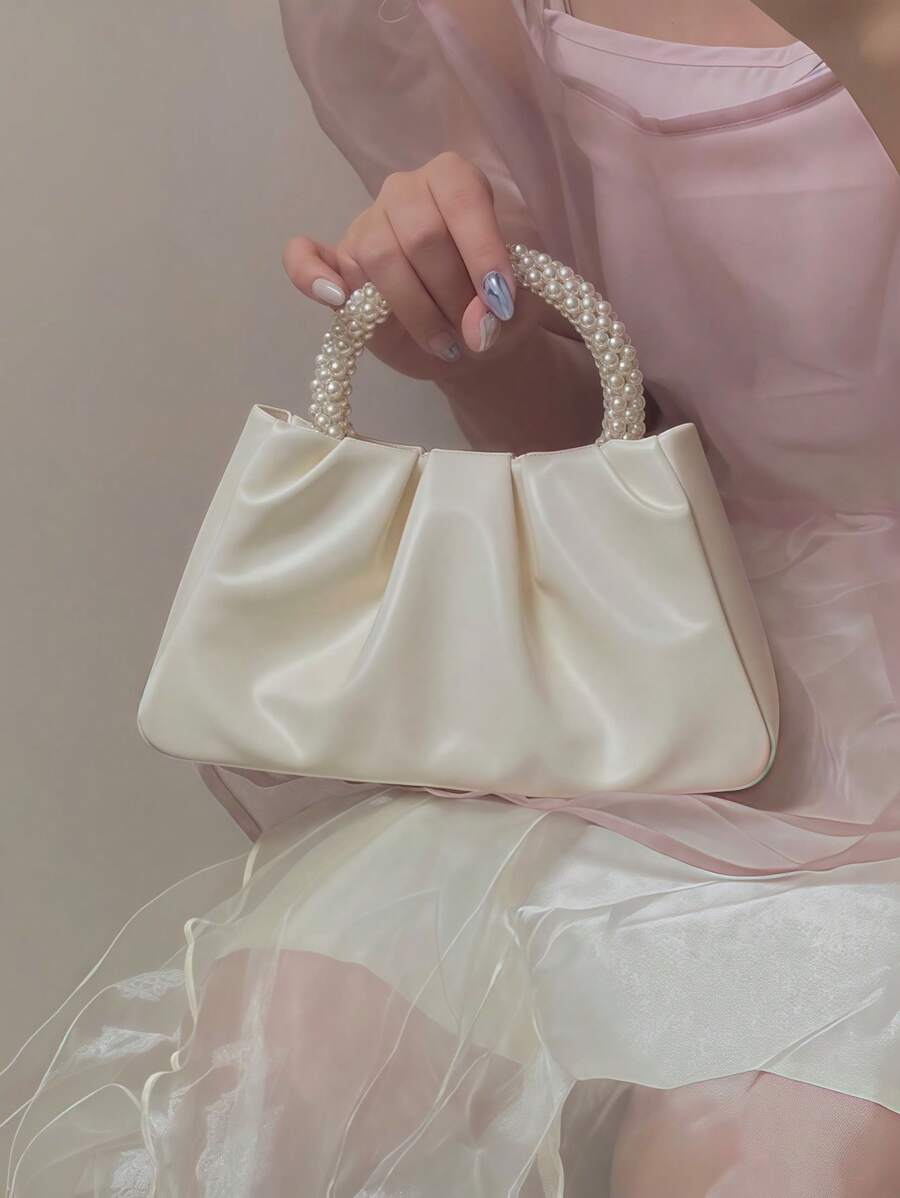SHEIN حقيبة يد صغيرة مربعة من اللؤلؤ بحزام للكتف