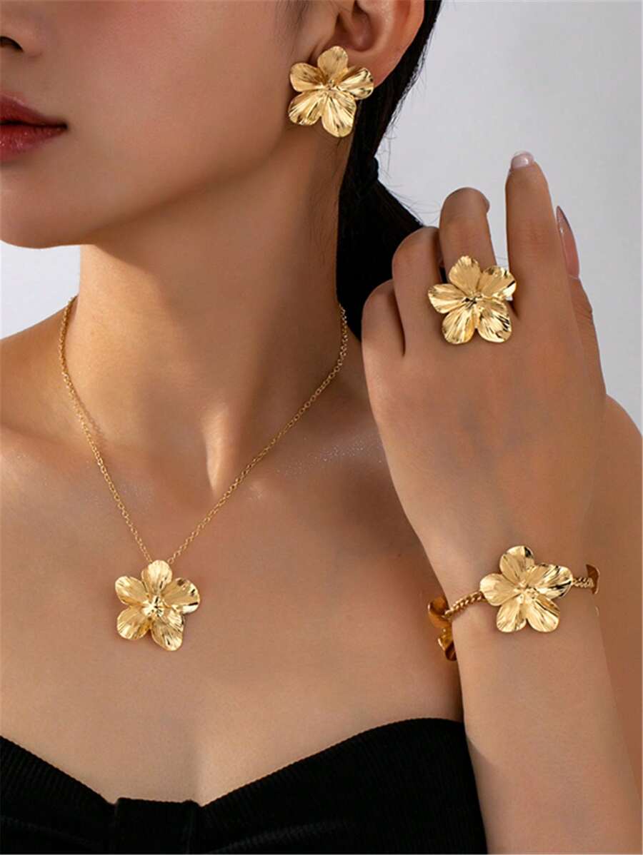SHEIN طقم مجوهرات معدني 5 قطع