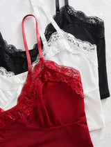 SHEIN طقم لانجري 6 قطع قميص قابل للتعديل وشورت مزين بالدانتيل