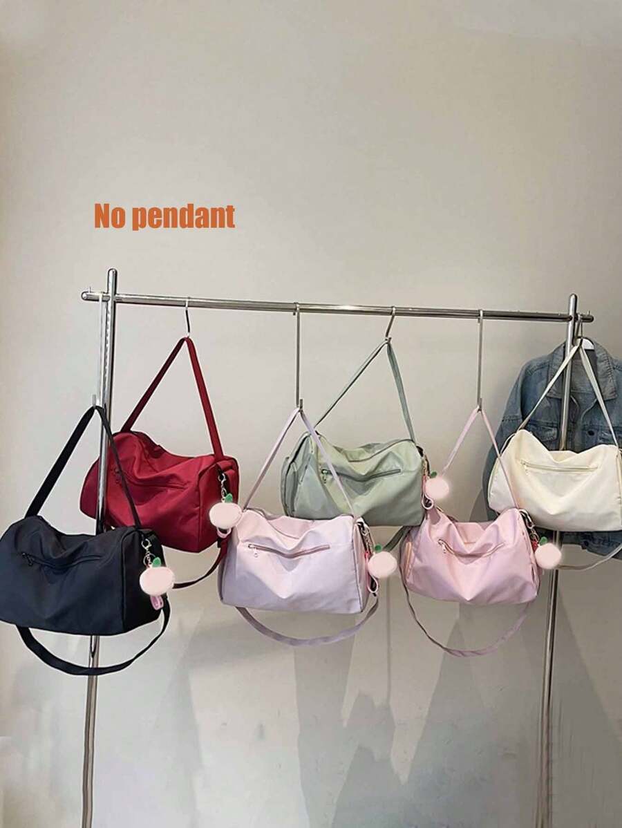 SHEIN حقيبة رياضية أنيقة واسعة بسحاب وأشرطة كتف