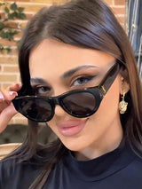 SHEIN نظارة نسائية بتصميم عين القطة البيضاوية بإطار صغير