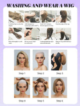 SHEIN باروكة بوب قصيرة بلون بني داكن 12 بوصات