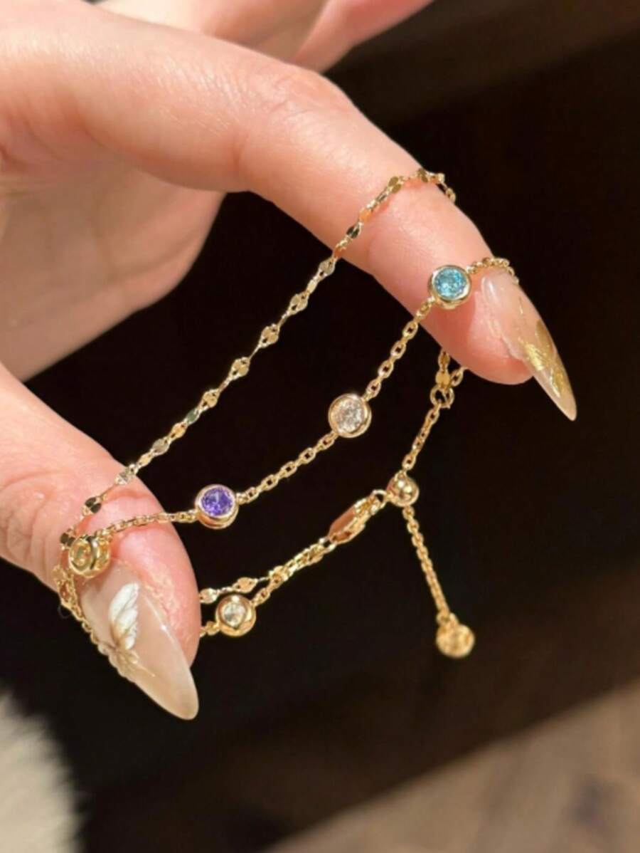 SHEIN سوار بشكل قلب مرصع بالماس