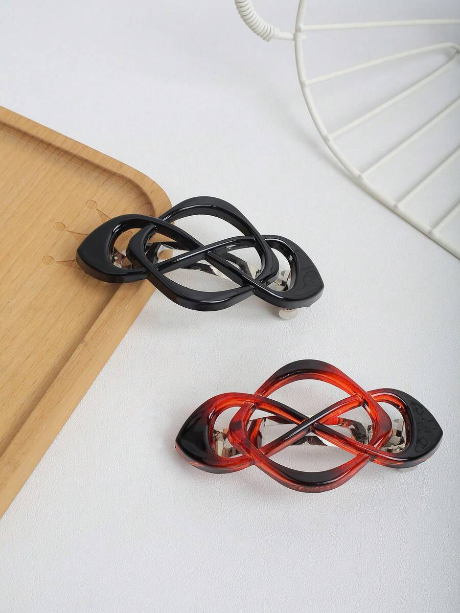 SHEIN مشابك شعر مطفية أحادية اللون بطراز رجعي