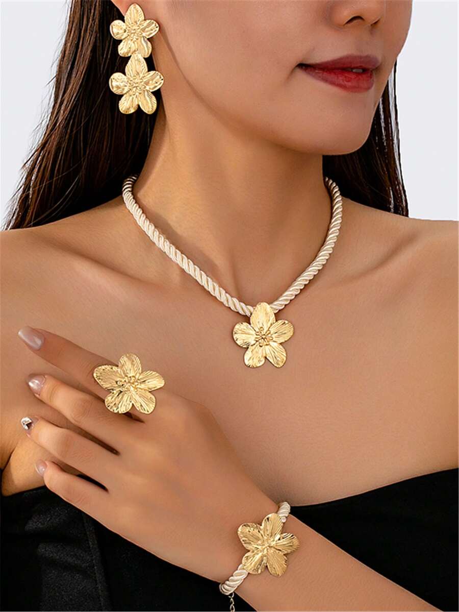 SHEIN طقم مجوهرات معدني 5 قطع