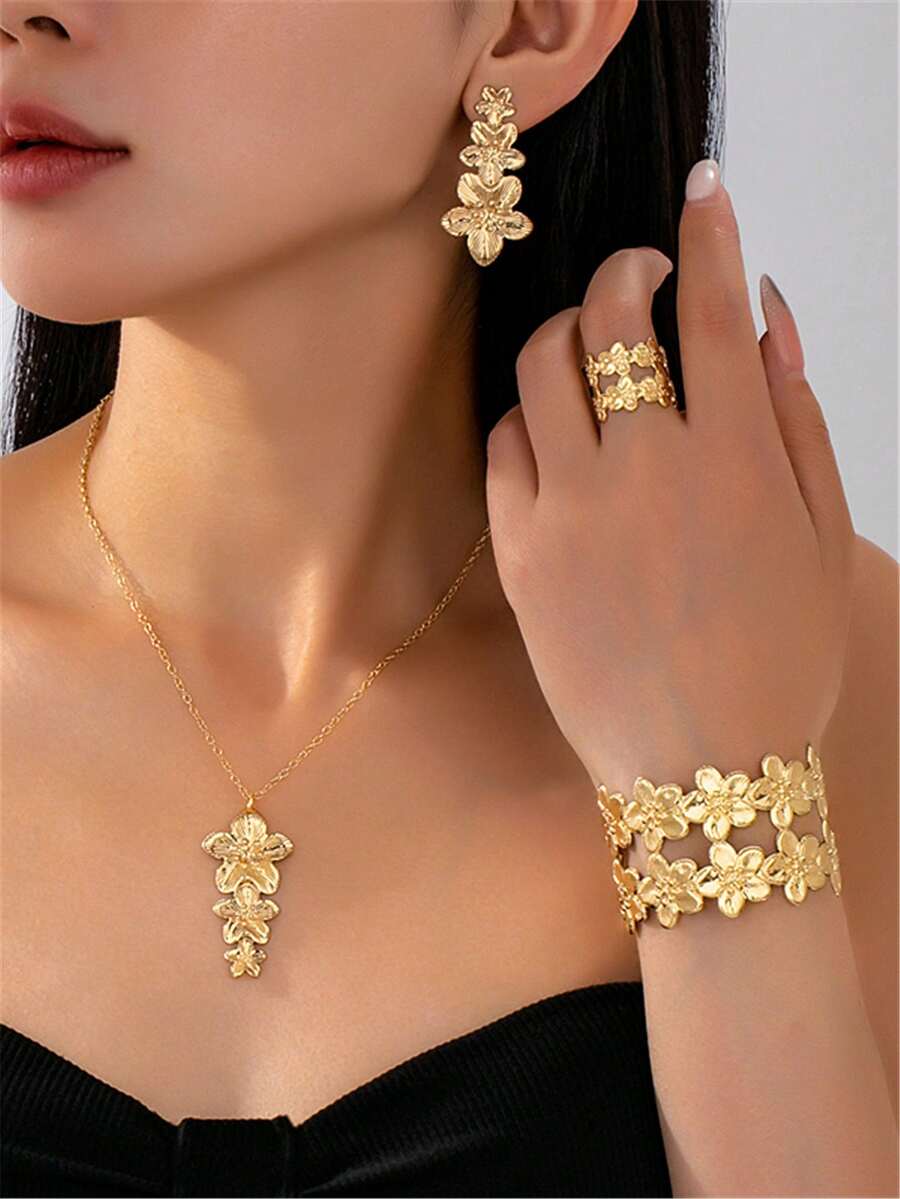 SHEIN طقم مجوهرات معدني 5 قطع