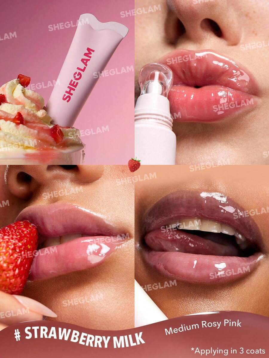 SHEGLAM Crystal Glaze مجموعة مرطب شفاه شفاف يقلل الخطوط الدقيقة